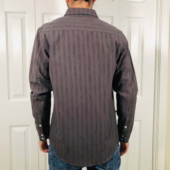 Oxford Lads Textured Grey Long Sleeve Shirt S - Picture 3 of 7